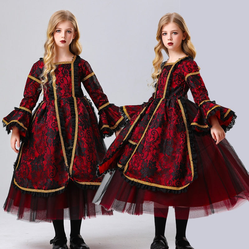 Children's Gothic Vampire Witch Costume Dress Outfit
