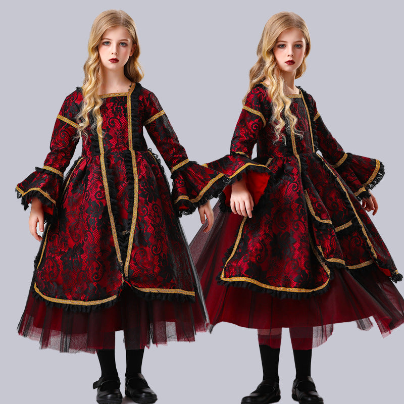 Children's Gothic Vampire Witch Costume Dress Outfit