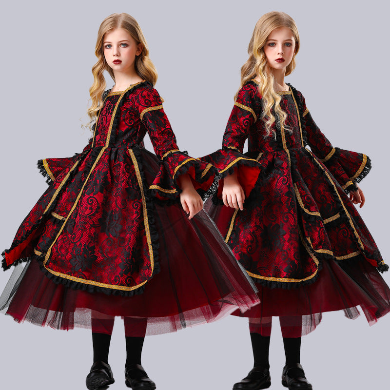 Children's Gothic Vampire Witch Costume Dress Outfit