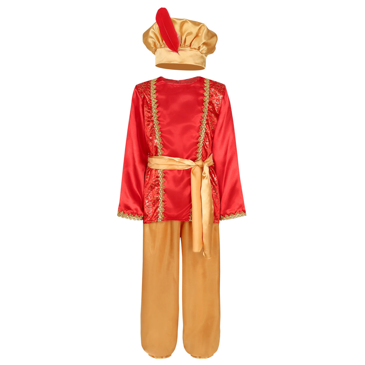 Children's Aladdin Prince Costume With Feathered Hat