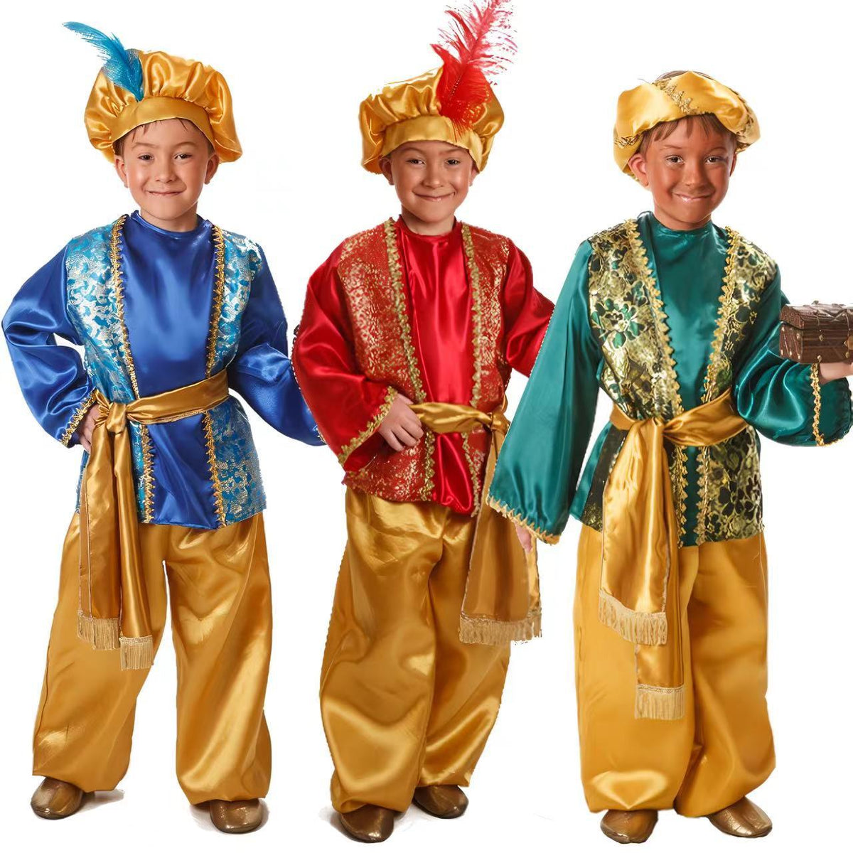 Children's Aladdin Prince Costume With Feathered Hat