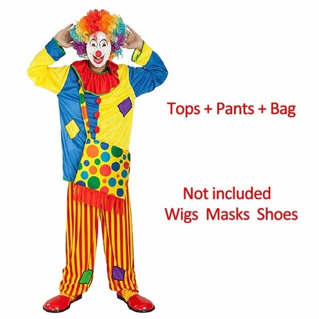 Adult Clown Costume Set with Matching Crossbody Bag