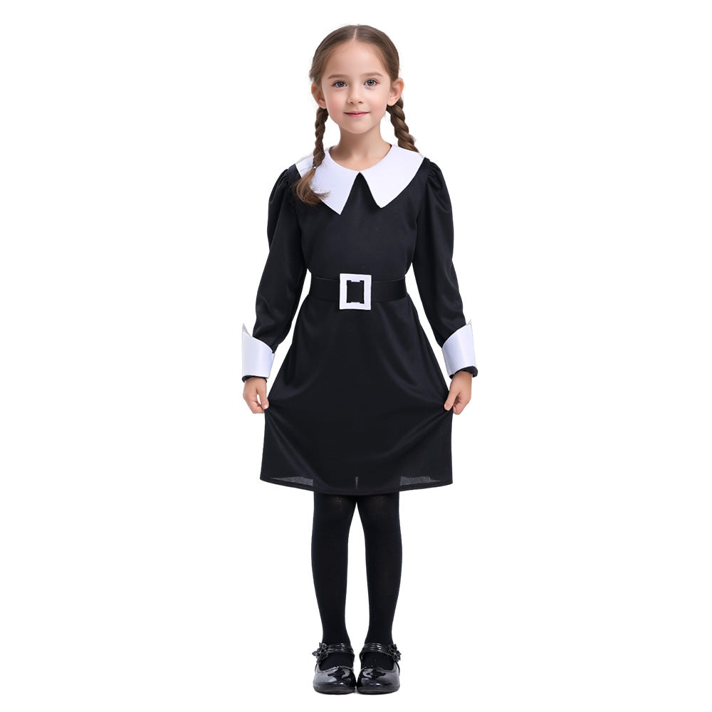 Children's Halloween Costume Gothic Dress with Tights