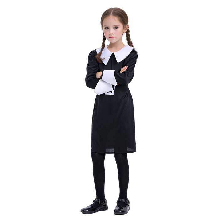 Children's Halloween Costume Gothic Dress with Tights