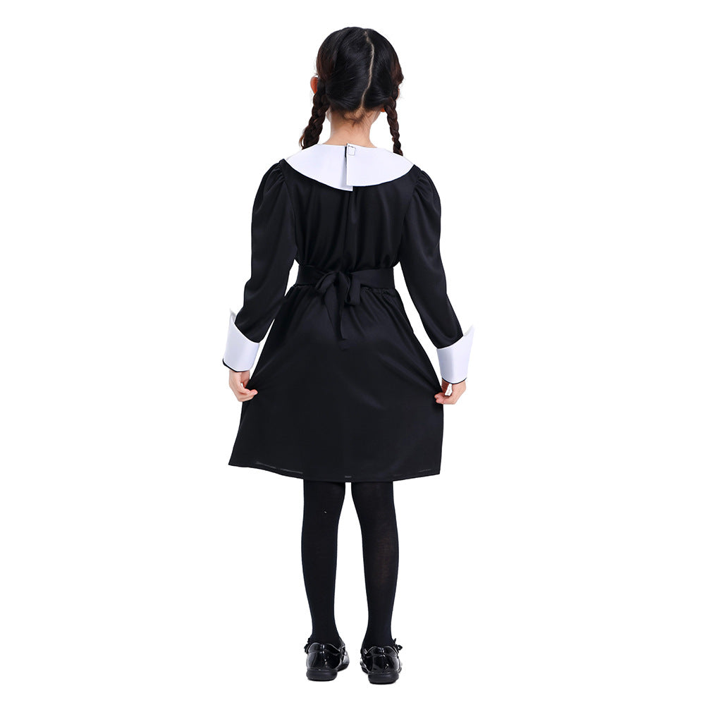 Children's Halloween Costume Gothic Dress with Tights