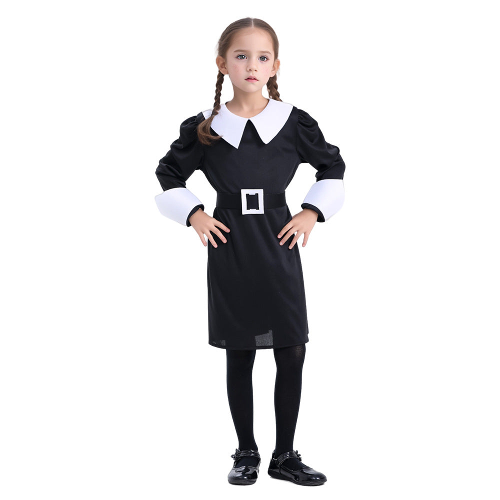 Children's Halloween Costume Gothic Dress with Tights