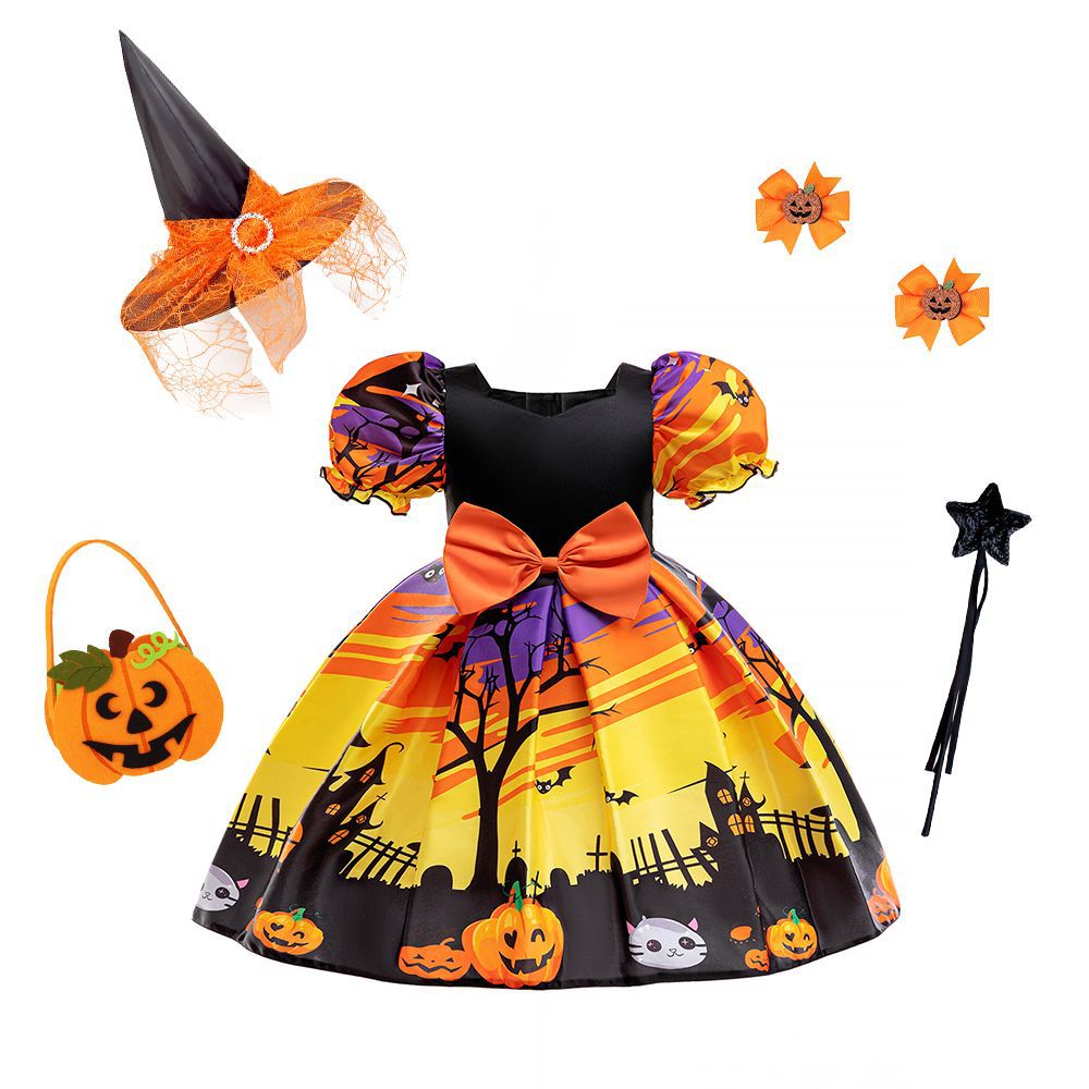 Halloween Princess Costume Dress With Accessories Set