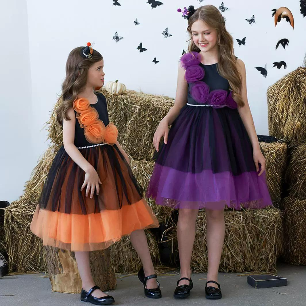 Girls' Halloween Costume Dress – Witch Party Tulle