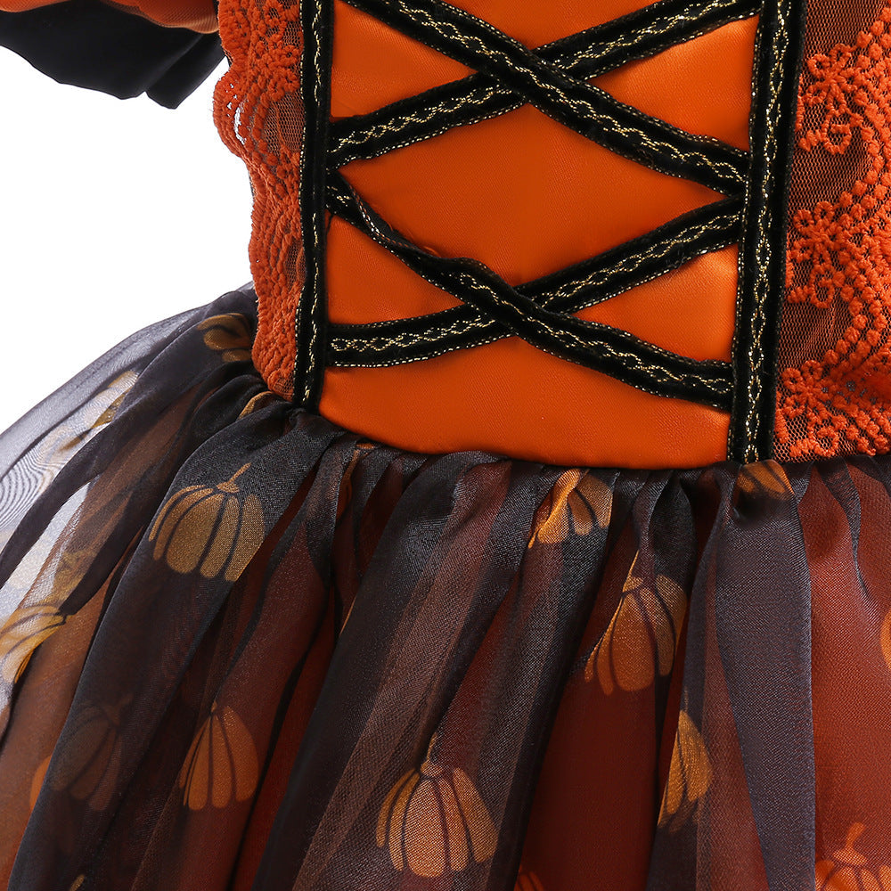 Girls' Halloween Costume Dress With Dramatic Tulle