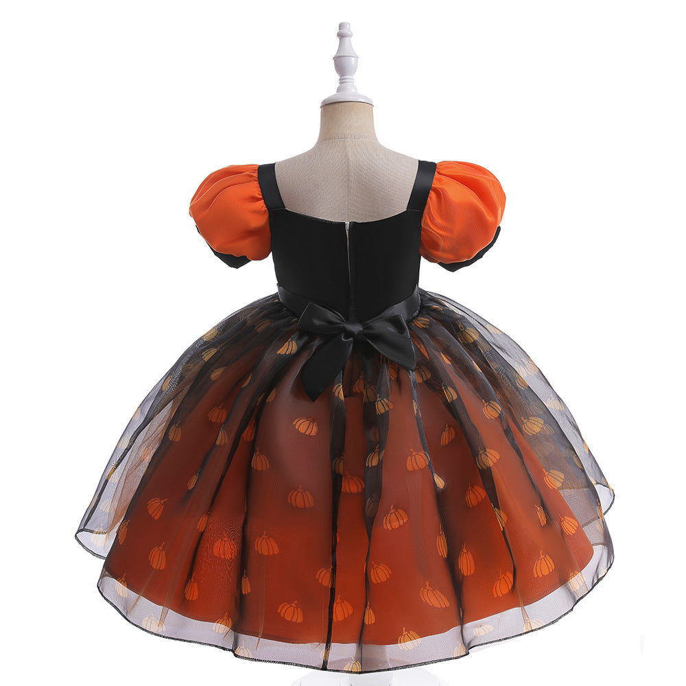 Girls' Halloween Costume Dress With Dramatic Tulle