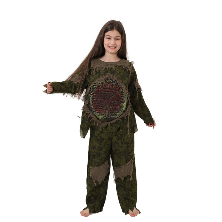 Kids Swamp Monster Halloween Costume With Scary Mask