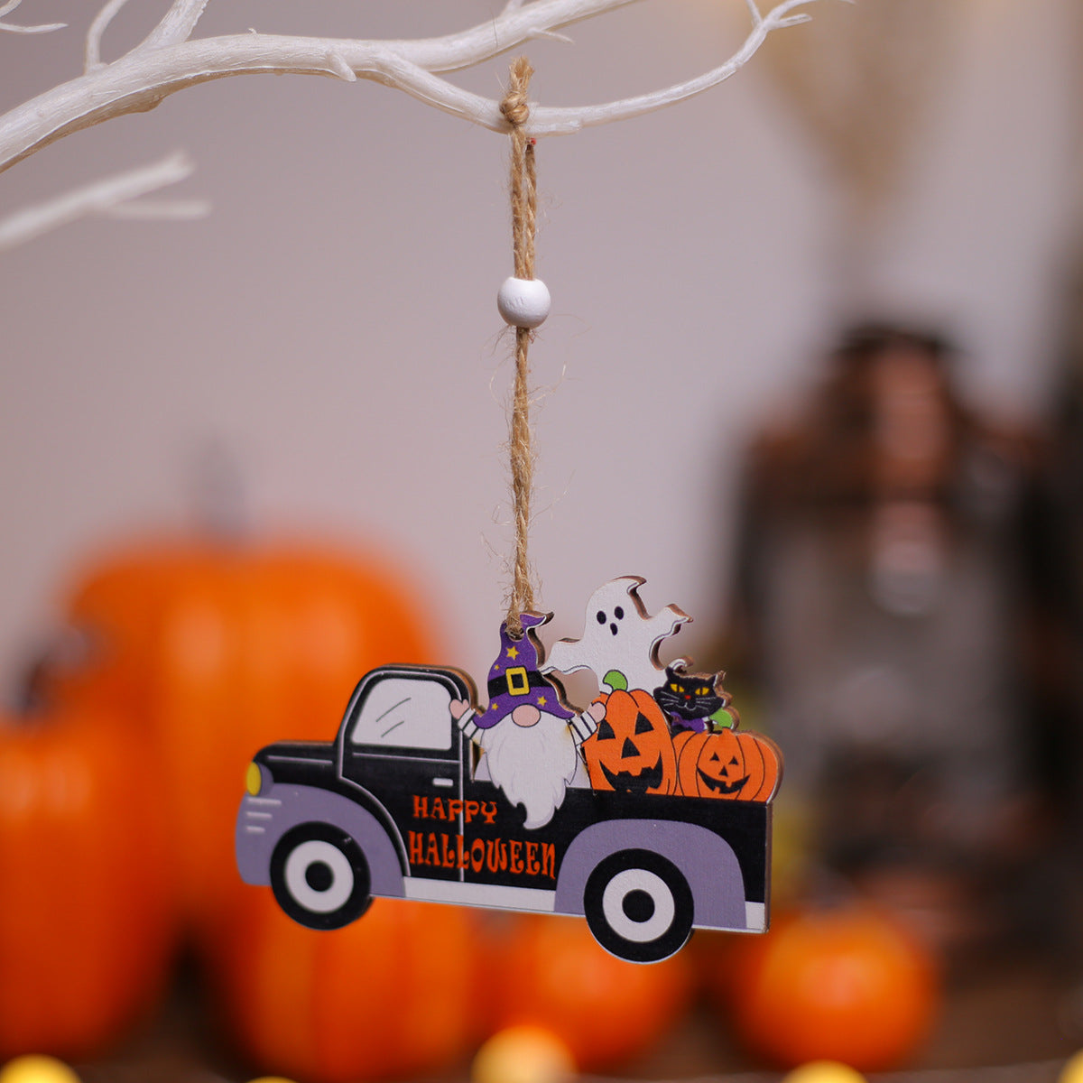 Halloween Wooden Car Ornaments - Set of 2 Tiered Tray Decor