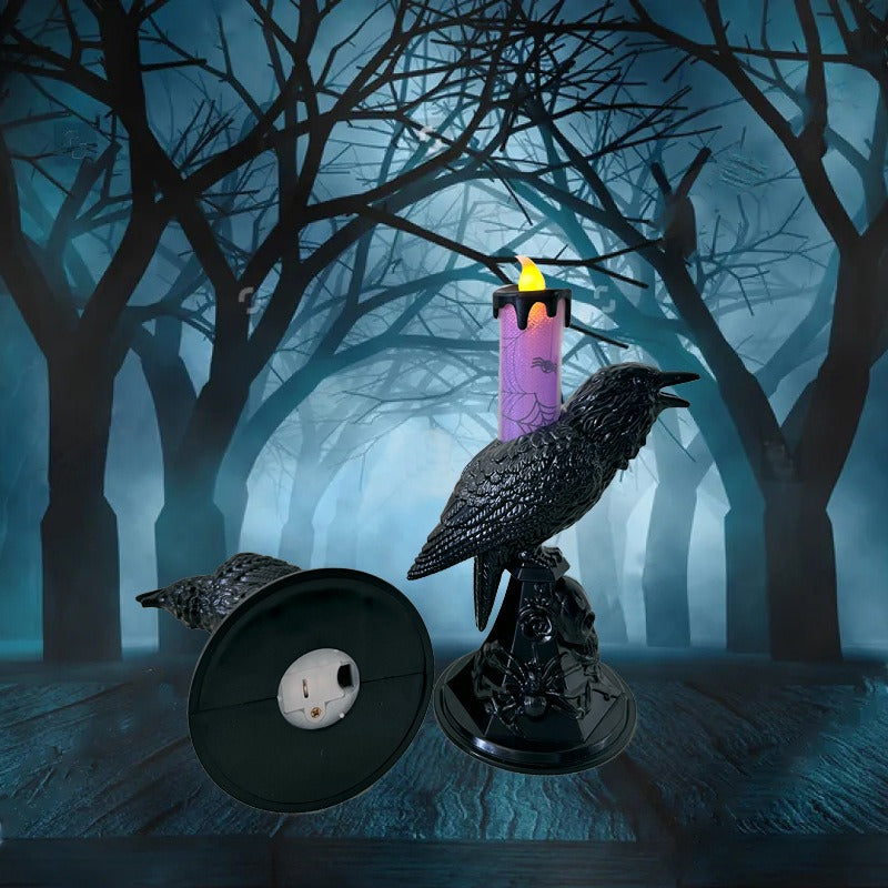 Halloween Crow Lantern for Eerie Tabletop Centerpiece