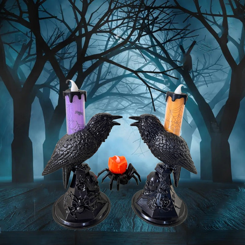 Halloween Crow Lantern for Eerie Tabletop Centerpiece