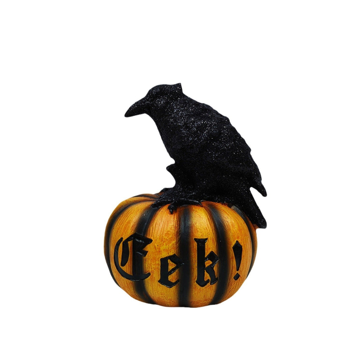 Halloween Crow Pumpkin Ornament for Spooky Displays