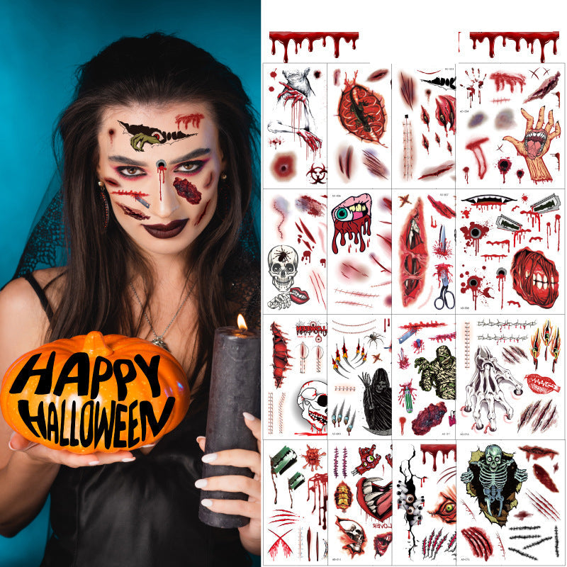 Halloween Temporary Tattoo Stickers for Scary Scars