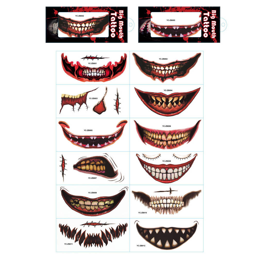 Halloween Temporary Tattoo Stickers for Scary Scars