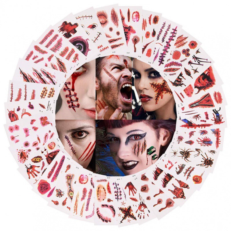 Halloween Temporary Tattoo Stickers for Scary Scars