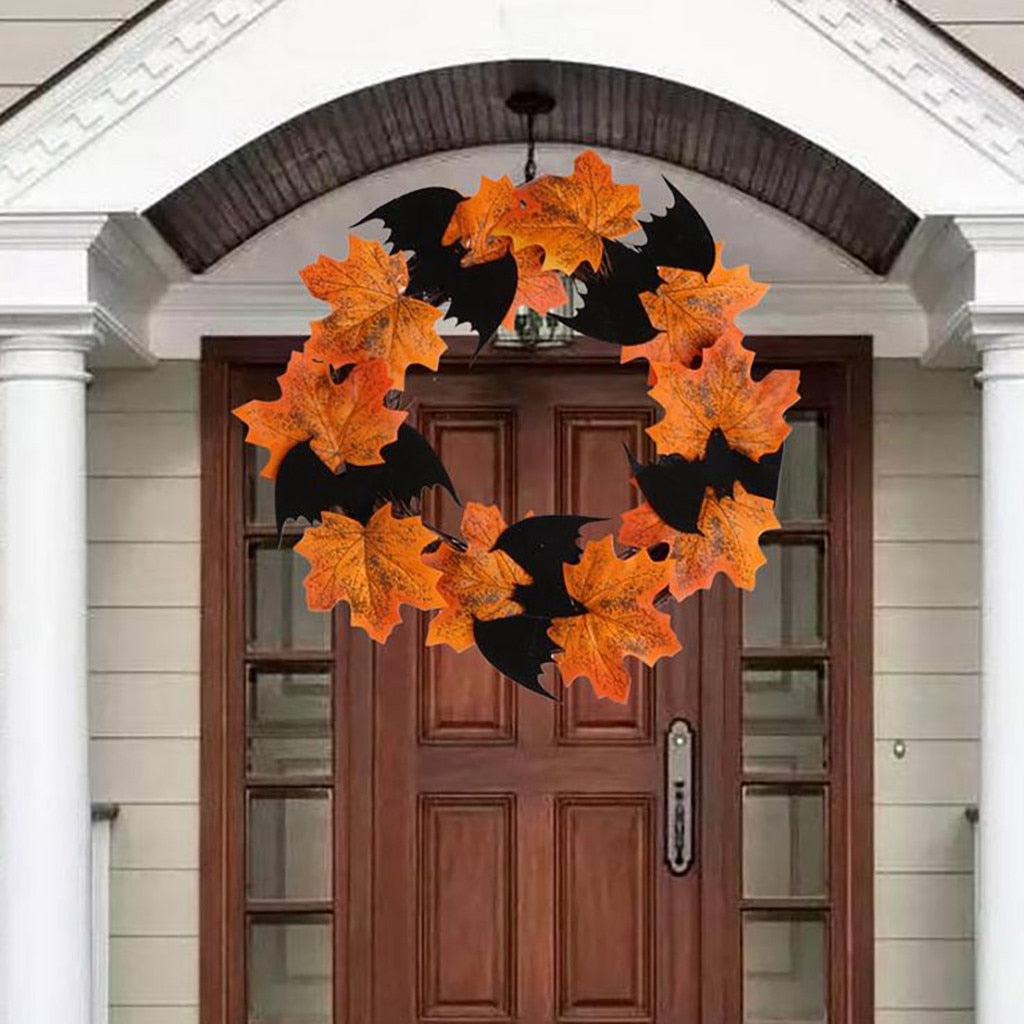 Halloween Bat Wreath for Festive Front Door Decor