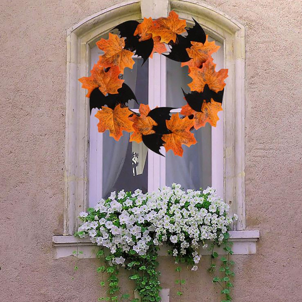 Halloween Bat Wreath for Festive Front Door Decor