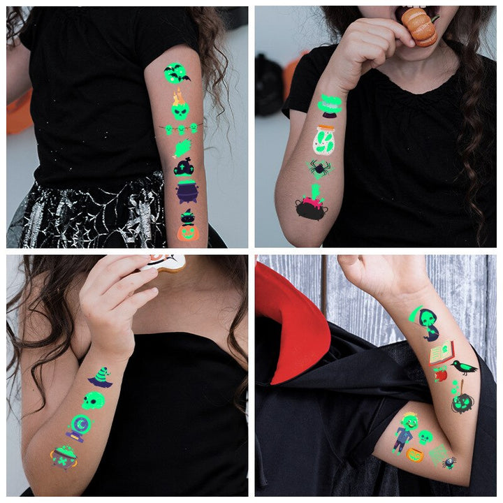 Glow-in-the-Dark Temporary Halloween Tattoos for Kids