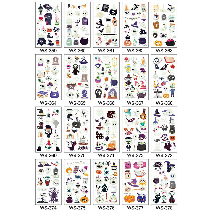 Glow-in-the-Dark Temporary Halloween Tattoos for Kids