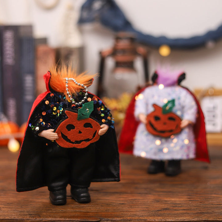 Halloween Pumpkin Ornaments, Sparkly Character Pair