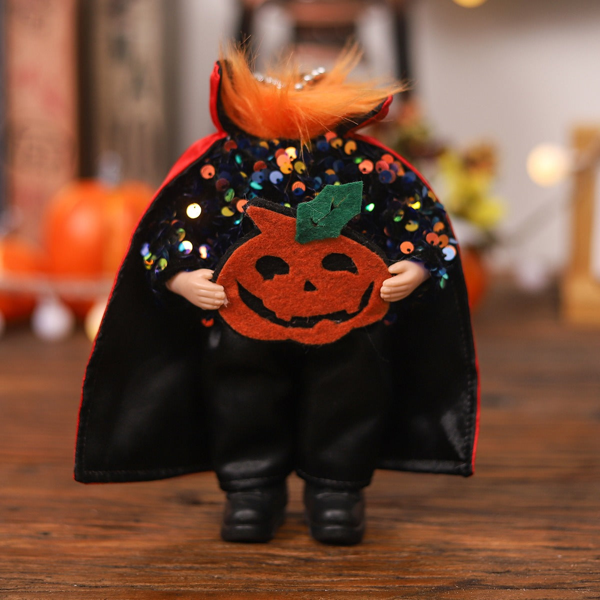 Halloween Pumpkin Ornaments, Sparkly Character Pair