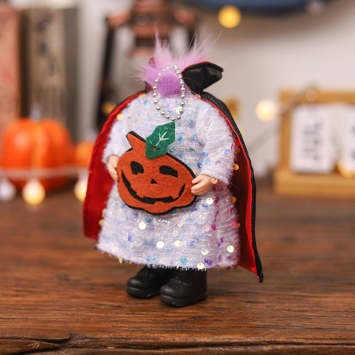 Halloween Pumpkin Ornaments, Sparkly Character Pair