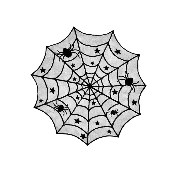 Black Spiderweb Table Runner for Halloween Party Decor
