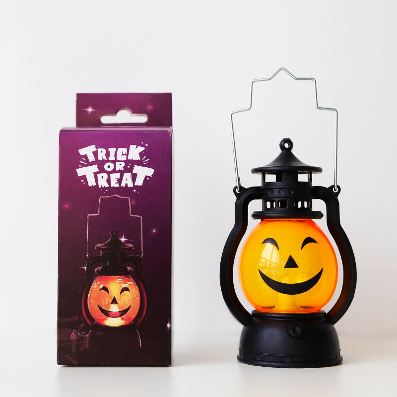 LED Pumpkin Lantern: Retro Halloween Tabletop Glow