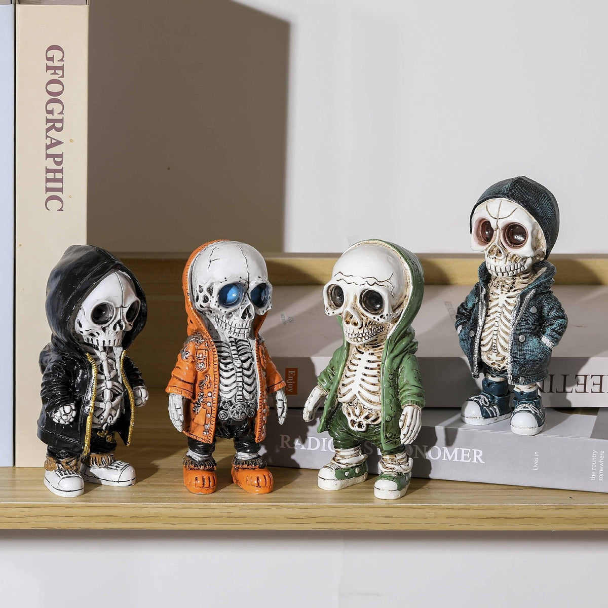 Halloween Skeleton Doll Resin Decor With Gothic Charm
