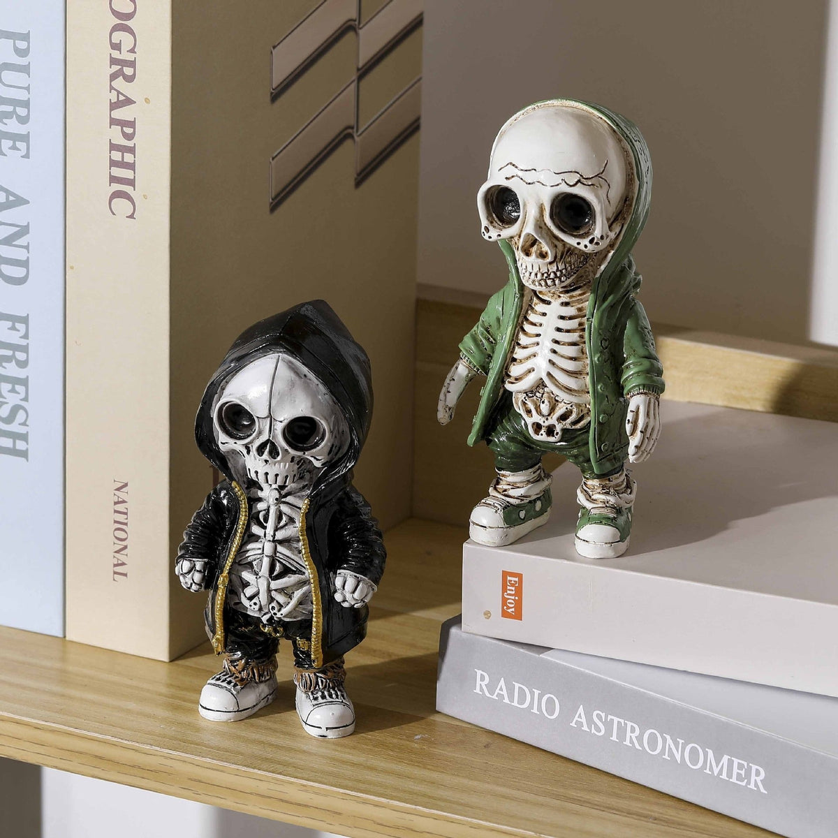 Halloween Skeleton Doll Resin Decor With Gothic Charm