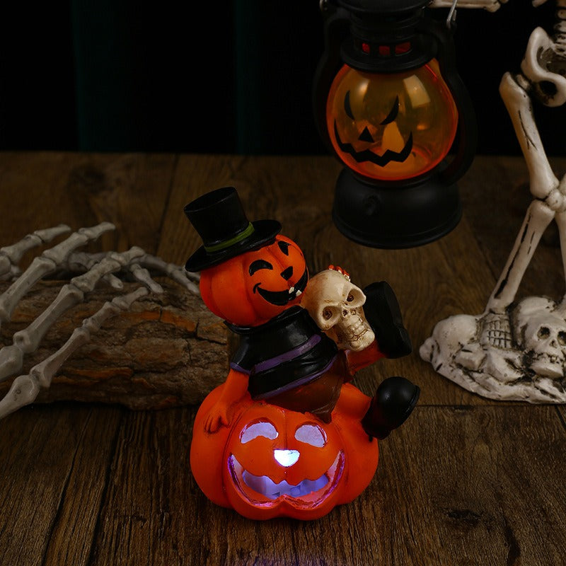 Colorful Luminous Halloween Pumpkin Lantern Centerpiece