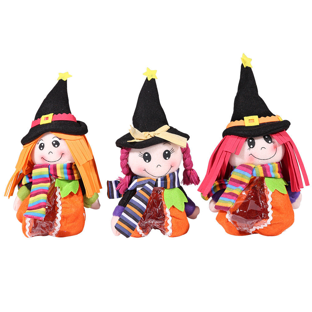 Halloween Witch Plush Candy Holder | Transparent Bag