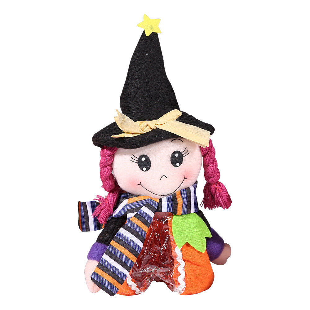 Halloween Witch Plush Candy Holder | Transparent Bag