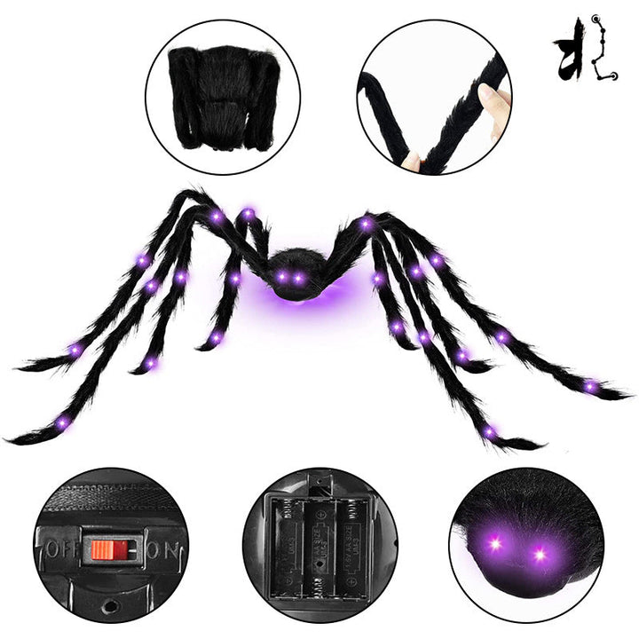 Halloween Spider Decoration with Purple LED Lights