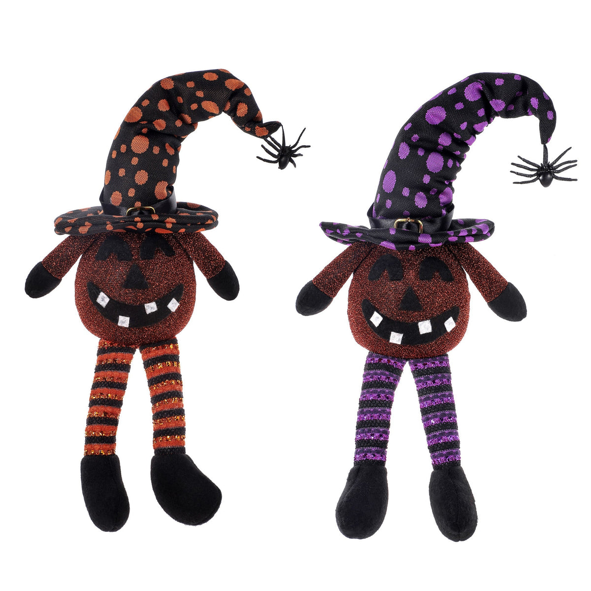Glowing Pumpkin Witch Hat Halloween Tabletop Decor