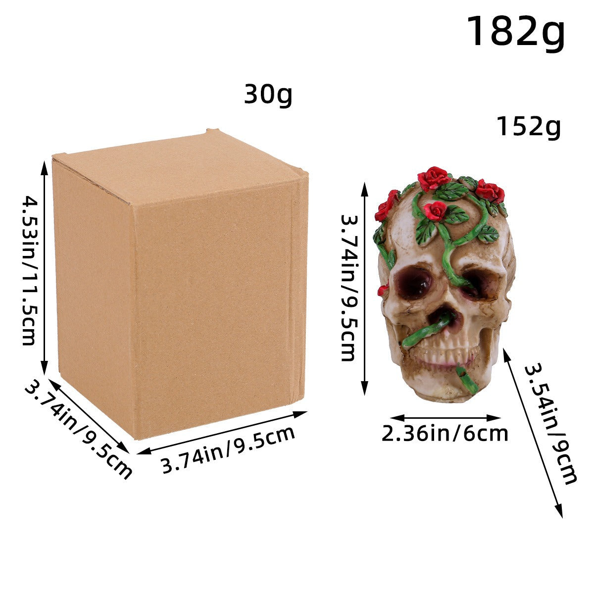 Gothic Skull Ornament for Dramatic Halloween Decor