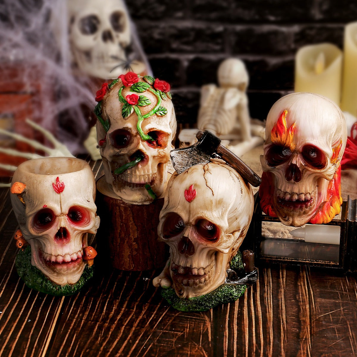 Gothic Skull Ornament for Dramatic Halloween Decor