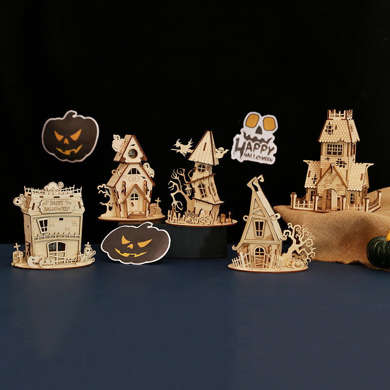 Halloween Wooden Puzzle House: Screen-Free Family Decor