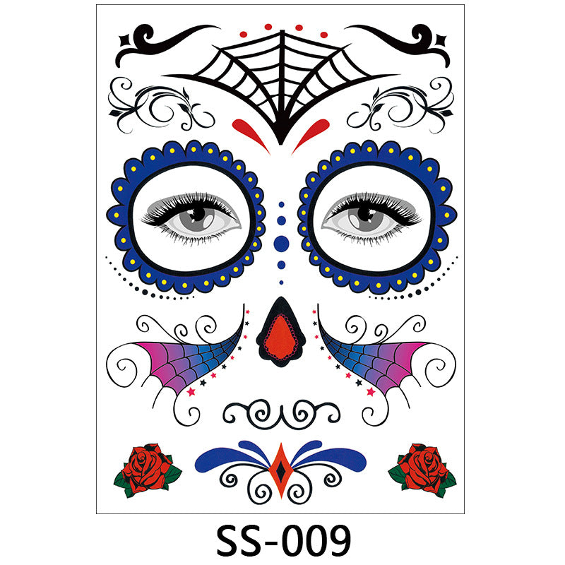 Halloween Face Stickers for Quick Sugar-Skull Looks