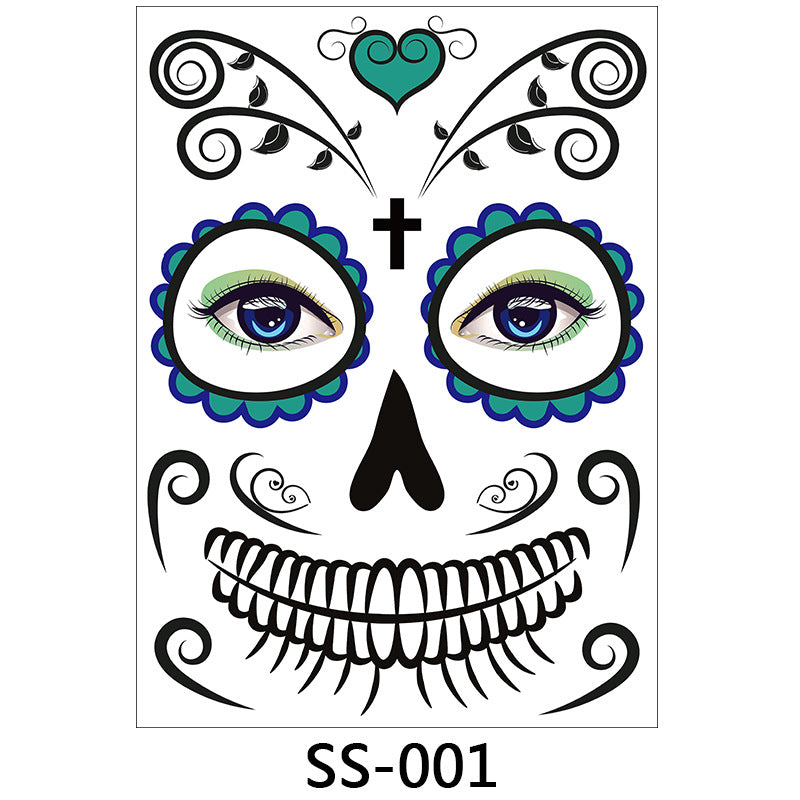 Halloween Face Stickers for Quick Sugar-Skull Looks