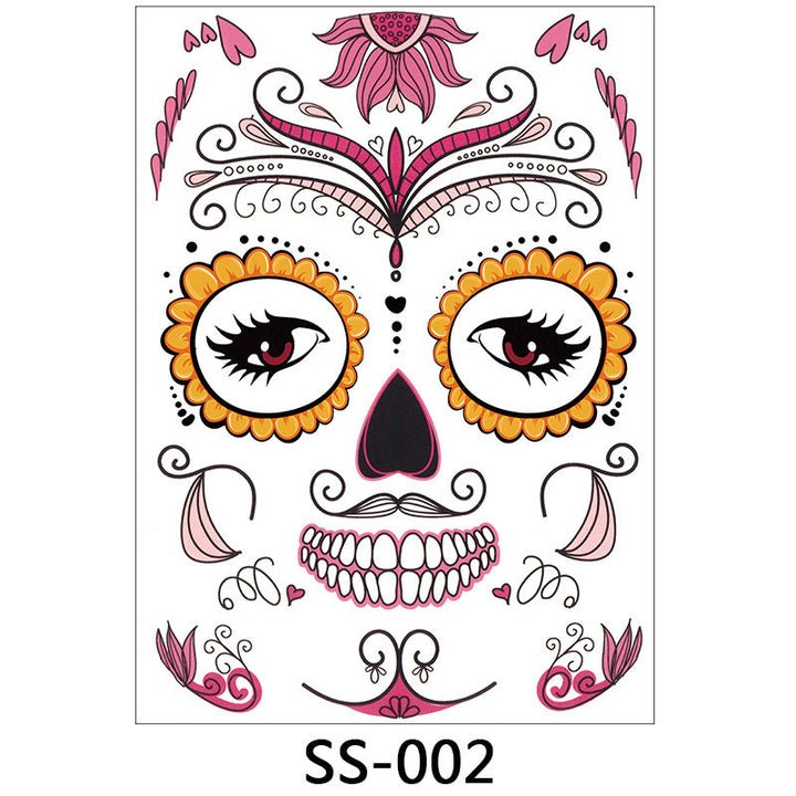 Halloween Face Stickers for Quick Sugar-Skull Looks