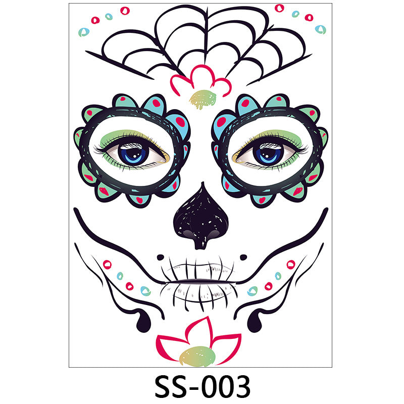 Halloween Face Stickers for Quick Sugar-Skull Looks