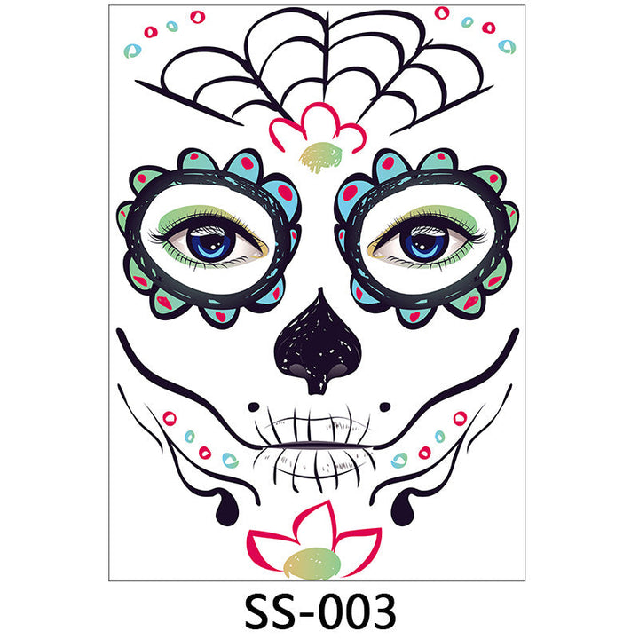 Halloween Face Stickers for Quick Sugar-Skull Looks