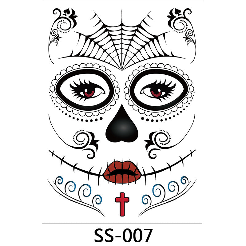 Halloween Face Stickers for Quick Sugar-Skull Looks