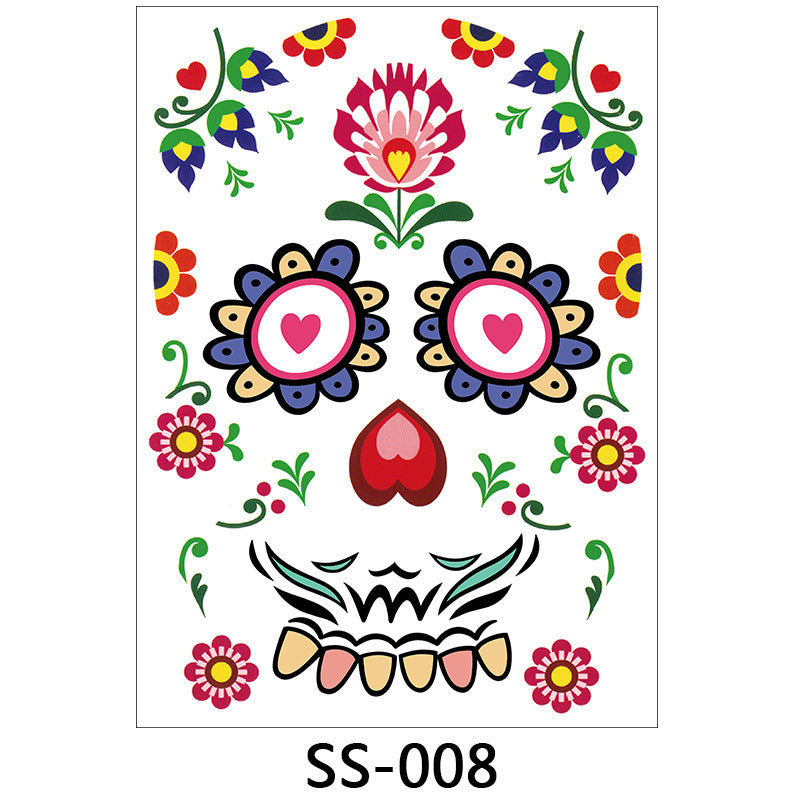Halloween Face Stickers for Quick Sugar-Skull Looks