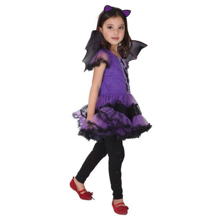 Toddler Bat Costume Dress Set With Wings & Cat Ears