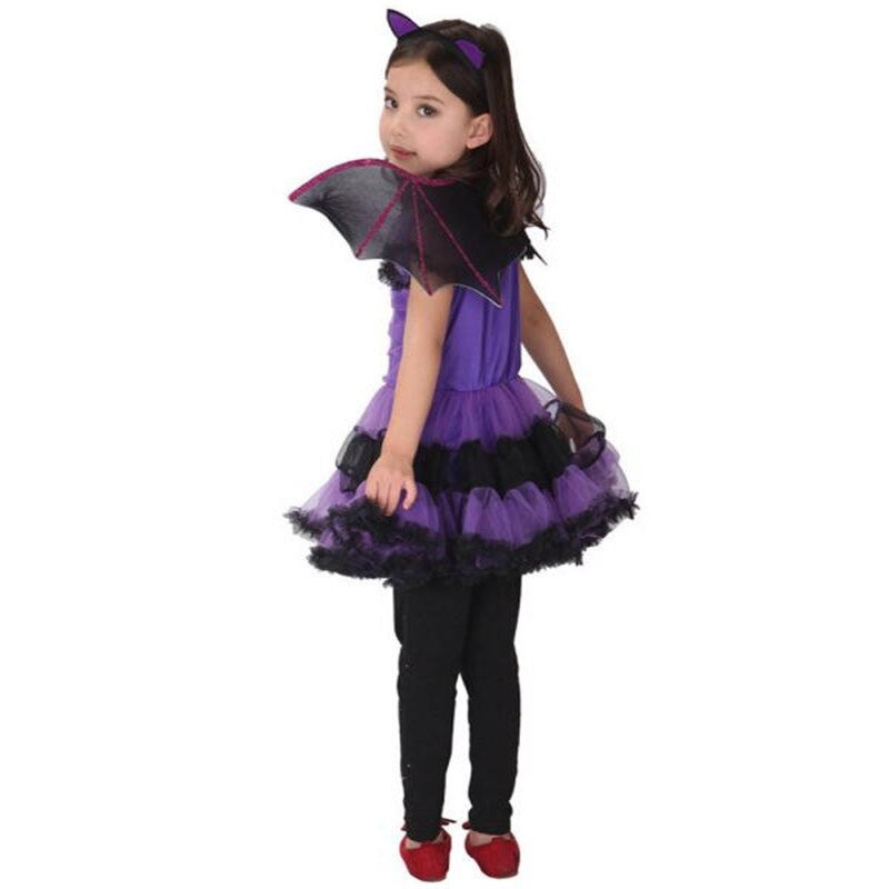 Toddler Bat Costume Dress Set With Wings & Cat Ears